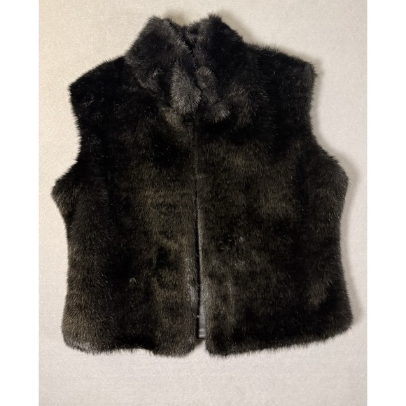 Cejon Jackets & Blazers - Cejon Faux Fur Sleeveless Black Vest Women Size M Made in U.S.A